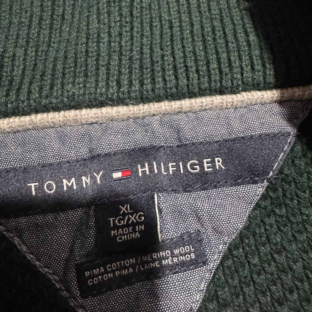 Tommy Hilfiger knit heavyweight sweater, green, men's XL‎